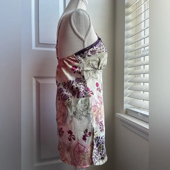 Xhilaration Paisley Satin Sequins Trim Camisole Tank Top - Picture 5 of 9